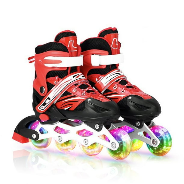 Kids Adjustable Roller Skates for Girls Boys Beginners All 8 Wheels Illuminating. Kids Adjustable Roller Skates for Girls Boys Beginners All 8 Wheels Illuminating.